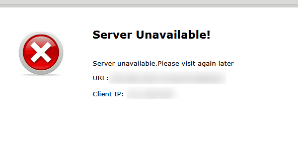 平台访问时的 Server Unavailable 提示